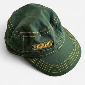 NFL Women's Packers Cap with Logo Patches, exposed stitching, and snaps